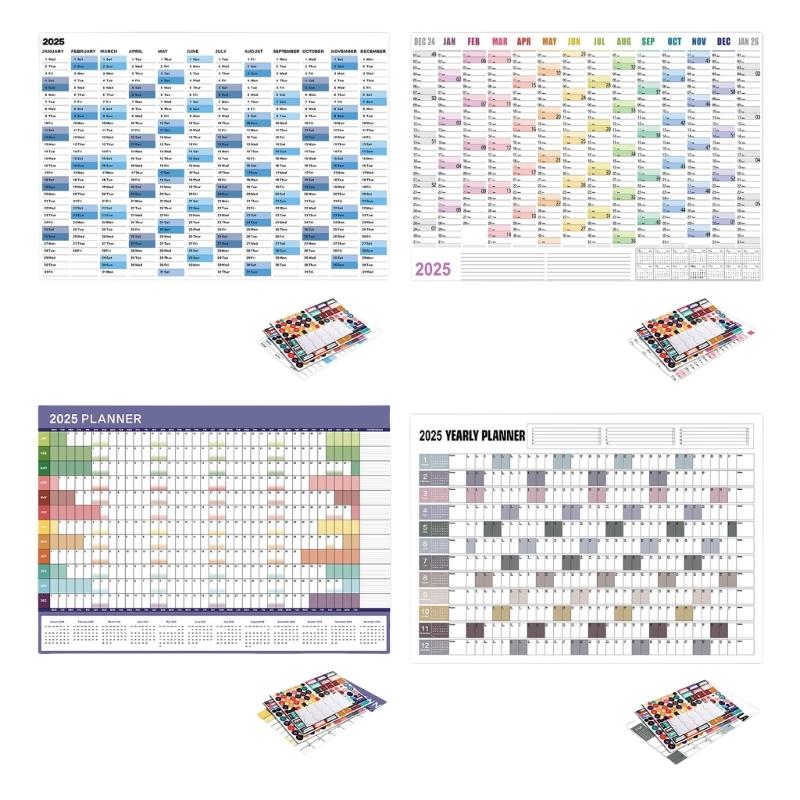 2025 Year Yearly Planner Wall Calendar Office Home Wall Organizers Planner from 01/2025 To 12/2025