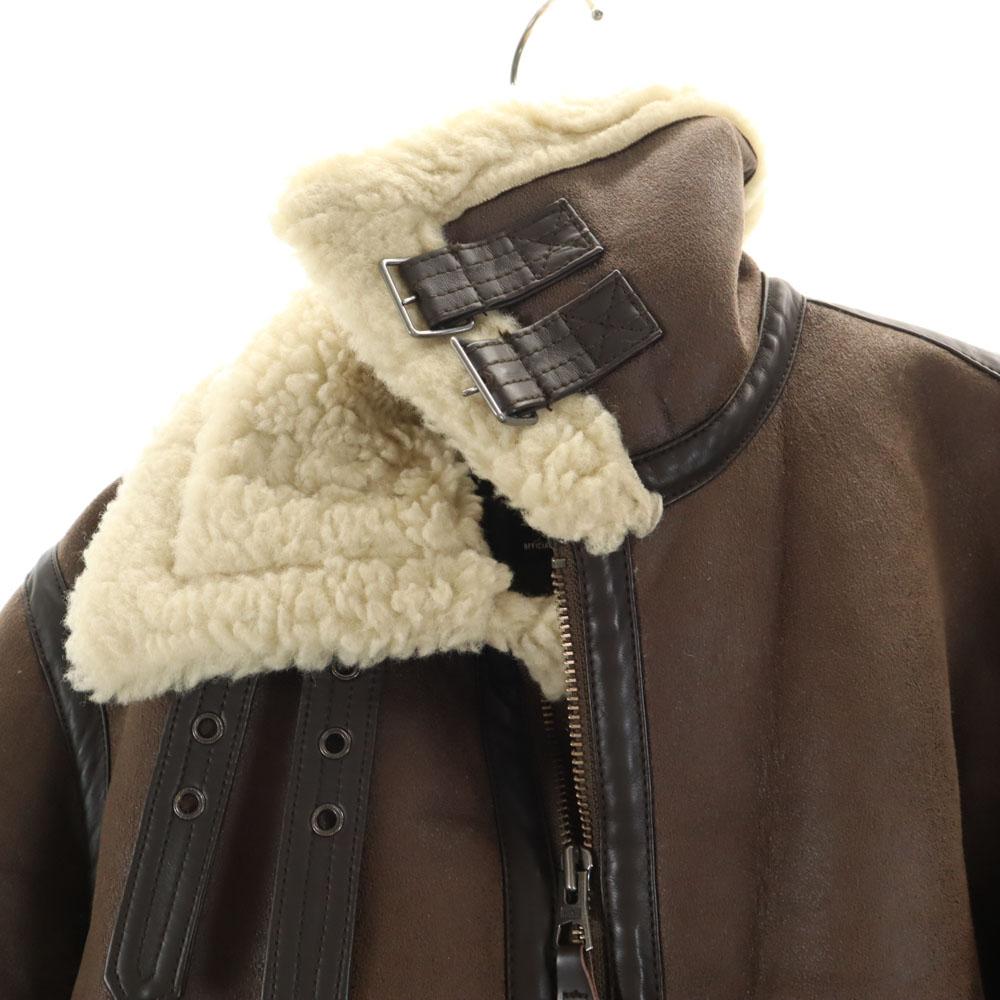 ALPHA INDUSTRIES INC B-3 Fake Mouton Jacket S Brown Bomber Flight Women Used