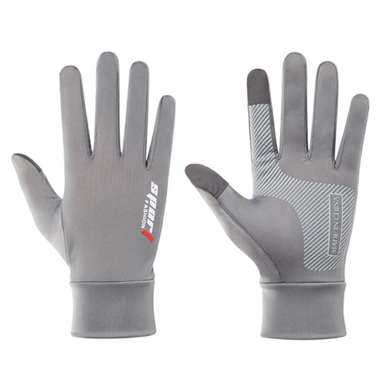 Cycling Fishing Gloves for Men Ice Silk Non-Slip Sun Protection Gloves Thin Anti-UV Outdoor Sports Motorcycle Gloves