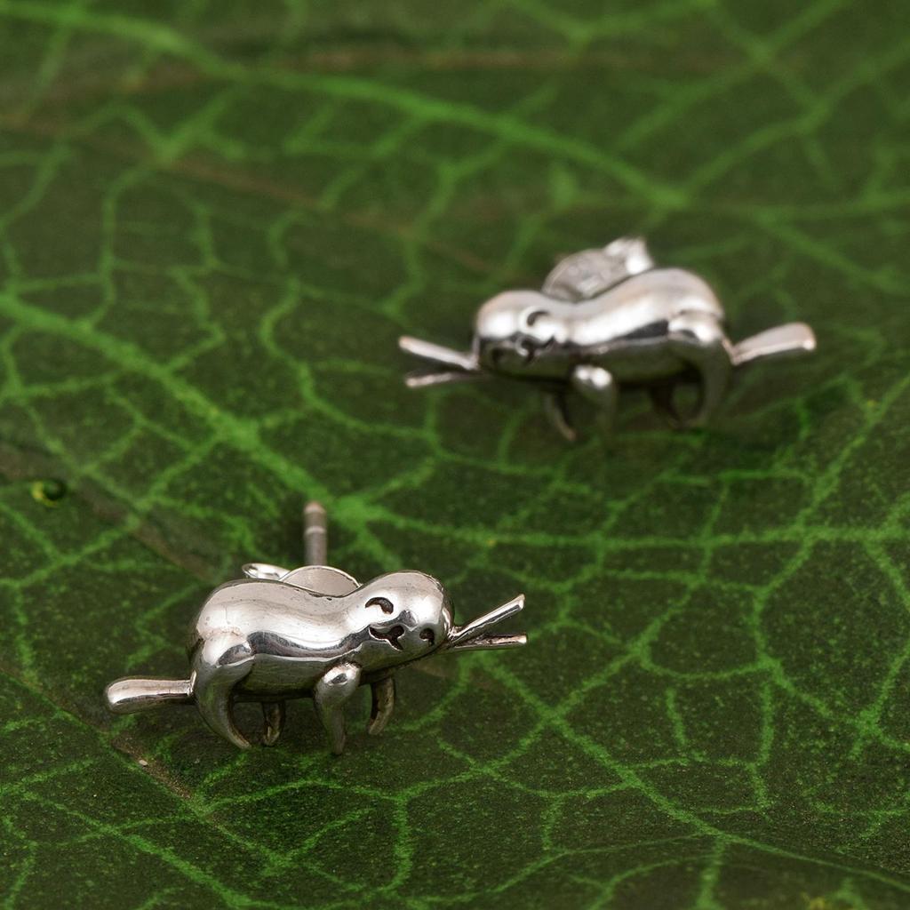 Sloth Animal Stud Earrings - 925 Sterling Silver