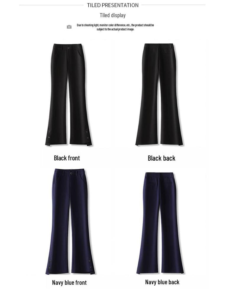 Women's High-Waist Slimming Micro-Flare Pants - 2025 Spring Collection: Versatile Slim-Fit Long Trousers