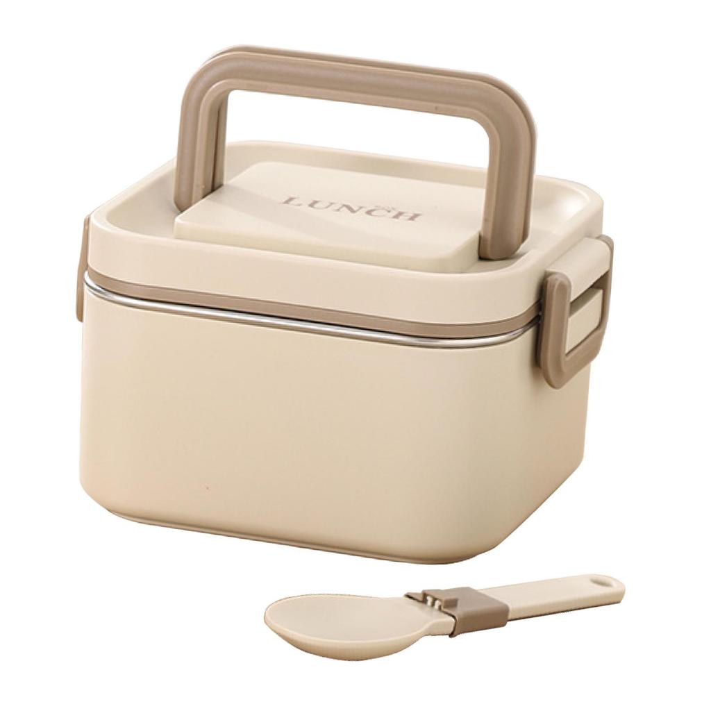 Lunch Container Reusable Microwave Lightweight Airtight Lid Bento Box with Sppon Stackable for Office Home Kitchen Picnic