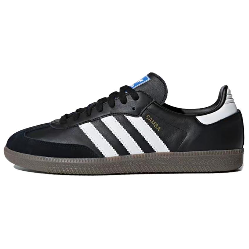 adidas Eredeti SAMBA OG Wan Hua Nong, Fordított Fekete, Bevásárlótáska Kopásálló Alacsony szárú Német Hadsereg Tornacipők B75807(Team1023-S-BOX)
