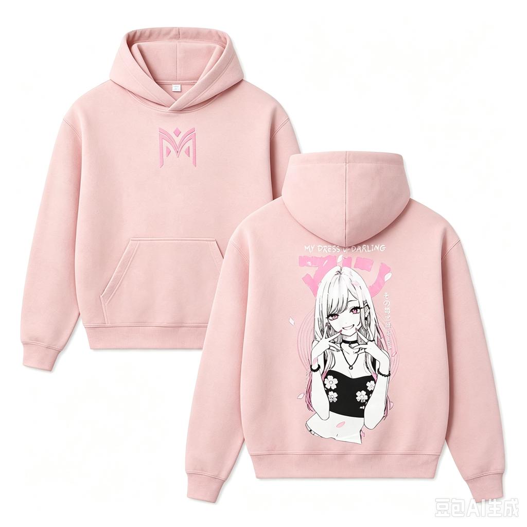 Mein Dress-Up Darling Anime Kitagawa Marin Grafik Hoodie Herren Damen Übergroß Streetwear Y2k Sweatshirt Hoodies Locker Fleece Warm Damen Herren Kleidung