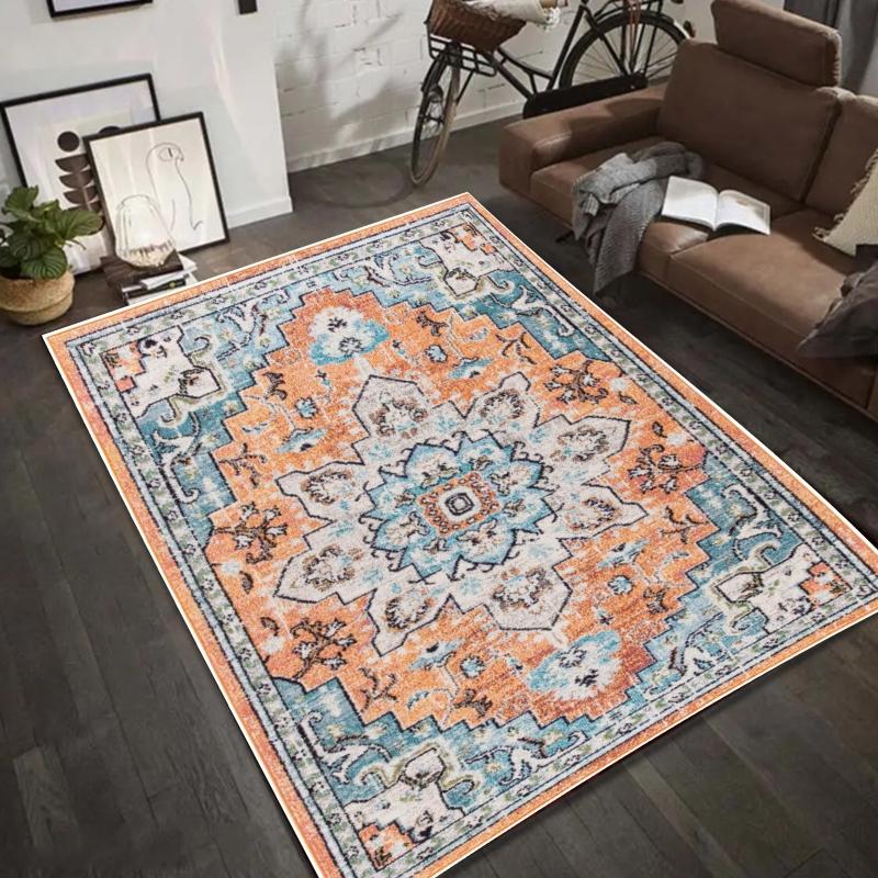 Boho Chic Persisch Türkischer Teppich Wohnzimmer Dekor Sofateppich Schlafzimmer Nachttisch Weicher Teppich Küche Esstisch Bodenschutz Flur Teppich