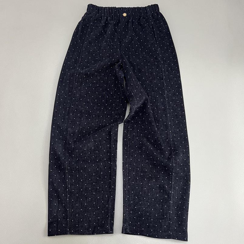 

Women s Polka Dot Elastic Waist Loose Pants - Retro Slimming Versatile Spring/Autumn Style Large