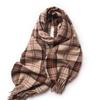 Gestrickte Dicke Druck Warme Winter Schal Neue Frauen Plaid Design Pashmina Schals Kaschmir Schal Dame Wrap Quaste Schals