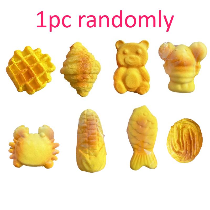 

Squishy Milk Aroma Croissant Bread Squeeze Toy Cute Bear/Fish/Crab/ Bread Fidgets Toy Relieve Anxiety Venting Toy Friends Gifts