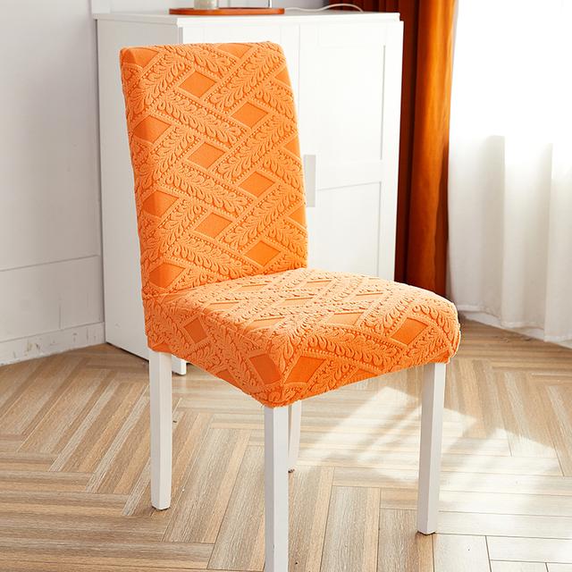 Plush Jacquard Elasticity Chair Cover High Back Universal Dimension Rattan Chair Covers For Dining Space Cooking Space Office Home