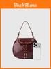 Punk Single Shoulder Bag With Rivets For Daily Use And Fashion Enthusiasts