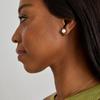 Boucles d'oreilles Luxenter en argent 925 avec perle blanche finie en or jaune 18K Hauteur 10 mm - Essential