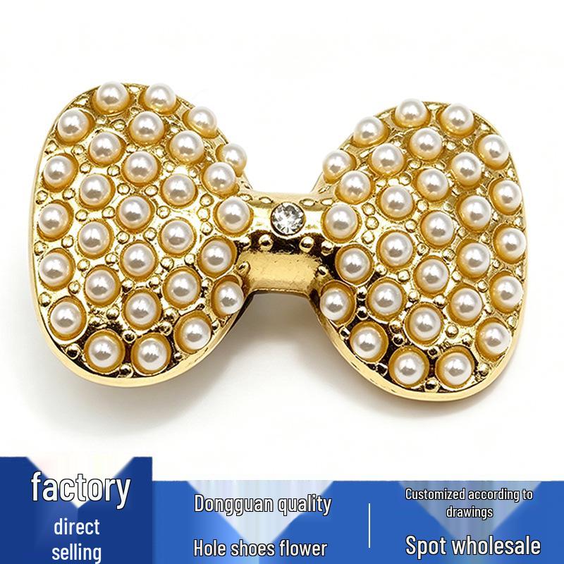 Metal Rhinestone Pearl Flower Cartoon Shoe Charms for Crocs