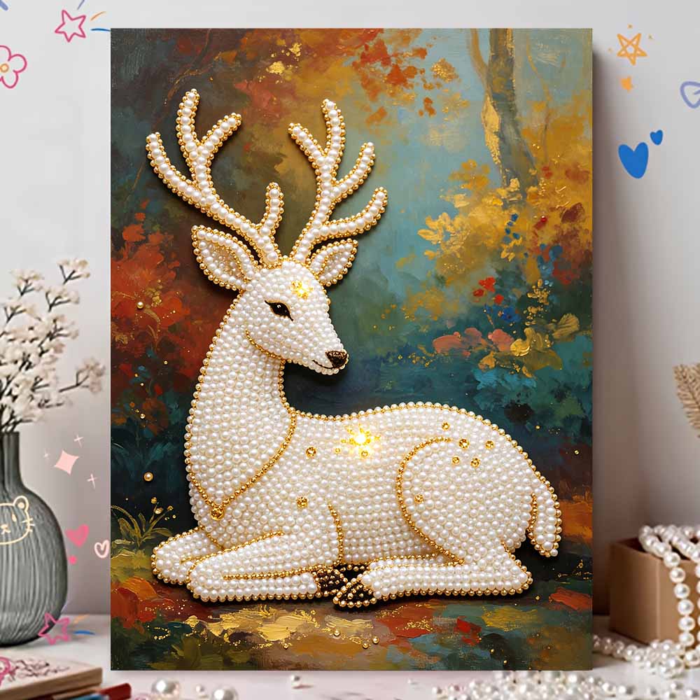 Pearl DIY Art Painting Majestic Deer Handcrafted Picture Indoor Wall Ornament Relaxing Leisure Hobby Exquisite Home Decor Gift