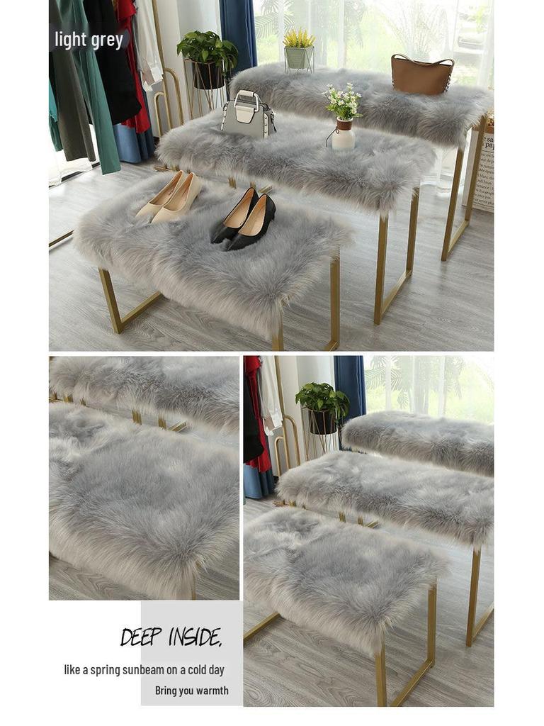 White Faux Fur Display Mat for Surfaces and Decor
