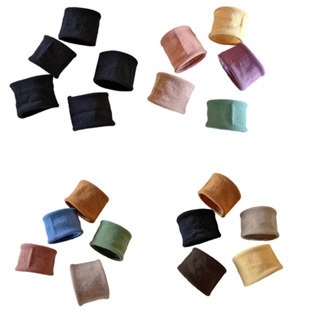 5Pcs Wide Slip Resistant Hair Ties For Women Gym Sports Seamless High Ponytail Elastic Bands Reusable Hair Accessories