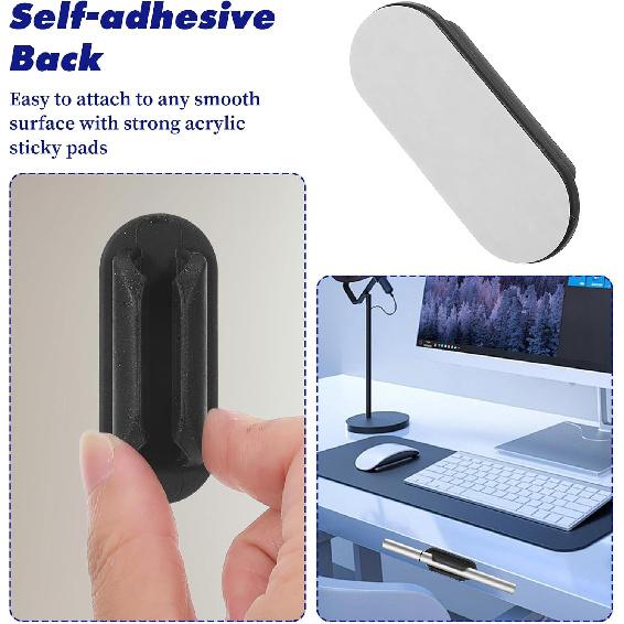 10 Pcs Adhesive Pencil Holders for Desk, Silicone Stylus Pen Organizer for Walls, Clipboards, Office Essentials Accessories, Teacher Classroom