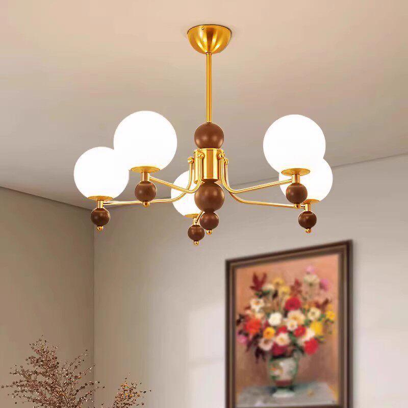 Vintage French Style Chandelier, American Retro Style Bedroom Chandelier, Magic Bean Dining Room Chandelier.