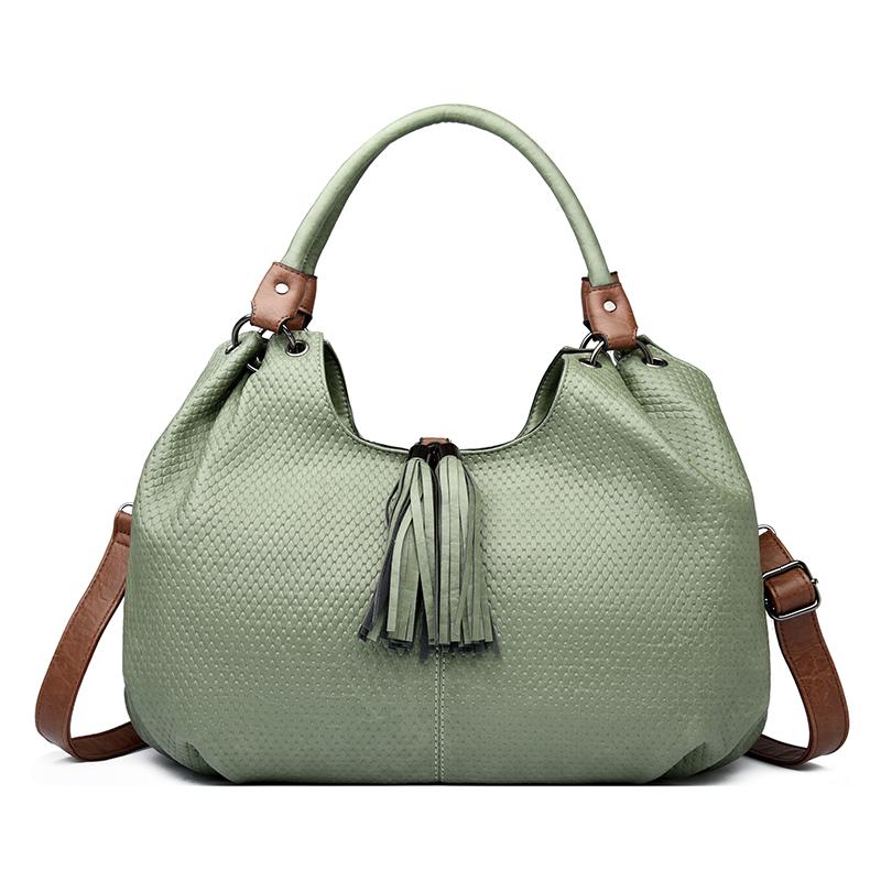 

Solid Color Women s Shoulder Bag Crossbody Bag Pleated Bag Large Capacity Commuter Bag зелений