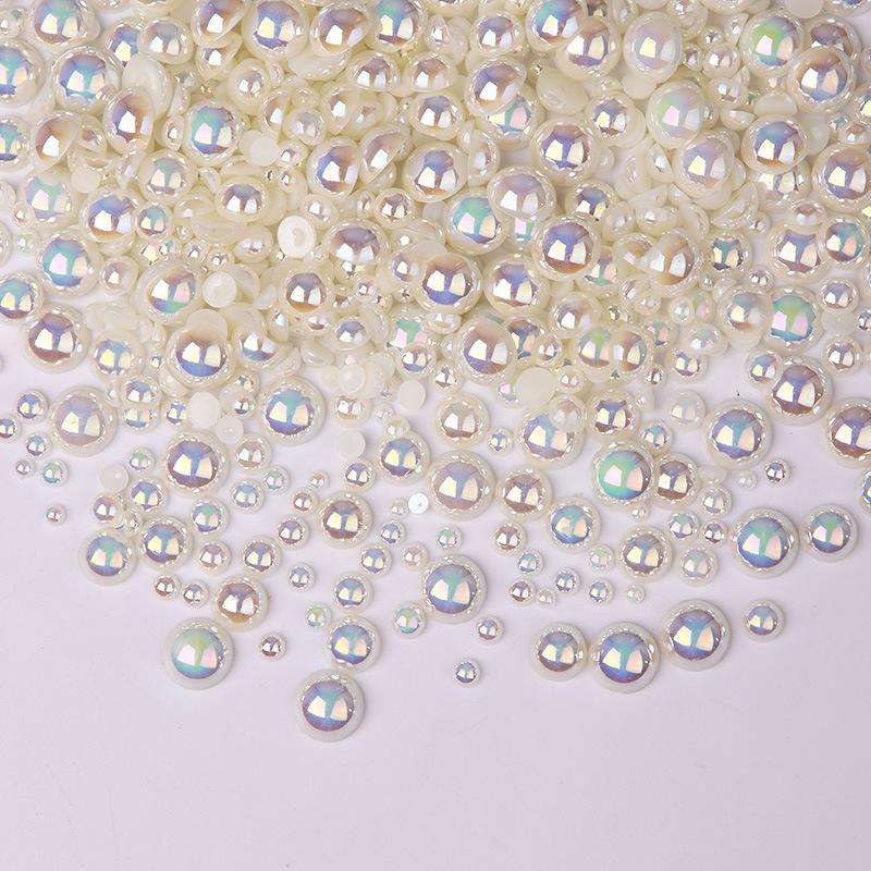 3-10Mm Perle Semi-Rotunde Mixte 5400 Buc Pungă Abs Evidențiere Perlă Plată Bricolaj Accesorii Îmbrăcăminte