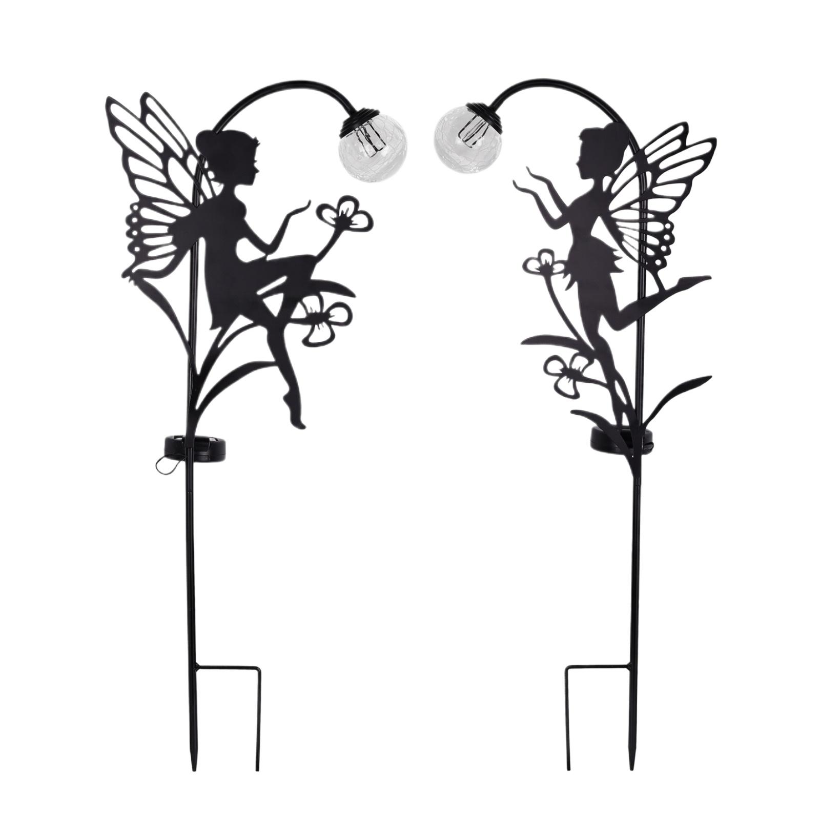 

Solar Powered Garden Stake Lights with Fairy Silhouette Decorative Outdoor Landscape Lighting for Yard Pathway Lawn Decoration one size