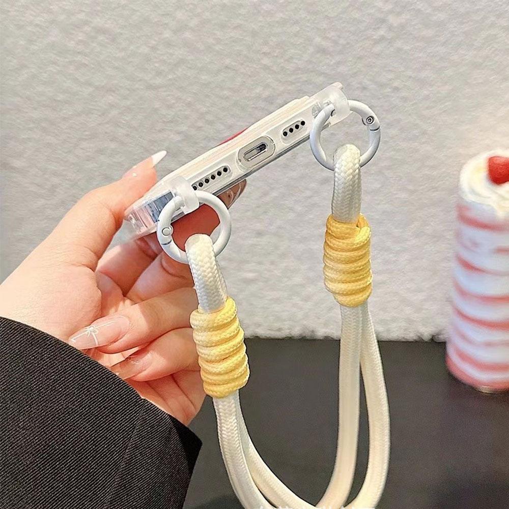 Pink Letter Peach Blossom Flower For Iphone 17 16 15 14 12 Phone Case Four Corner Anti Fall Protection Portable Hanging Rope