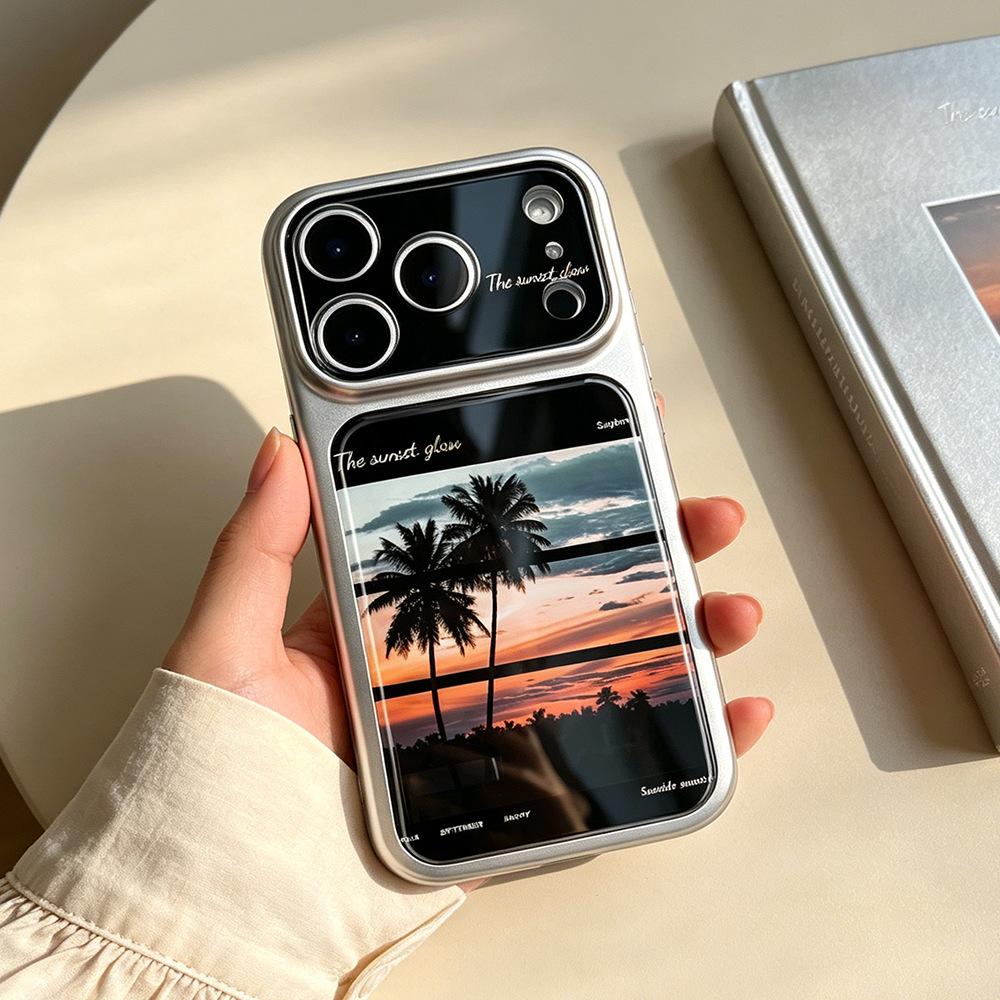 Sunset Coconut Apply Apple 16Pro Creative iPhone17 Niche Premium Sense 17ProMax Phone Case ins