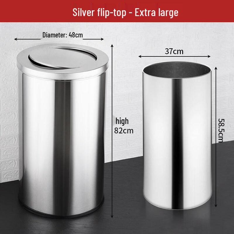 RSRDDY Outdoor Stainless Steel Round Trash Can with Ashtray