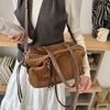 Damska torba crossbody z miękkiego zamszu na ramię, duża pojemność, minimalistyczna, biurowa, do codziennego użytku