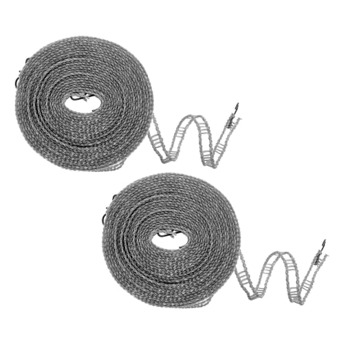 Uxcell 2-Pack Windproof Clothesline, 8M 26FT Plastic Non-Slip Clothesline, Portable Travel Clothesline for Balcony, Outdoor Laundry, Camping, Gray