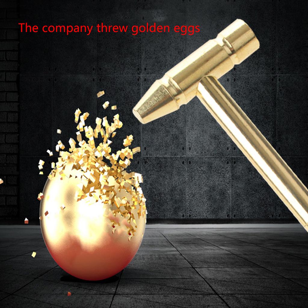 6 In 1 Copper Hammer Small Round Hammer Multifunctional Mini Hammer Screwdriver with Bottle Opener Golden Durable