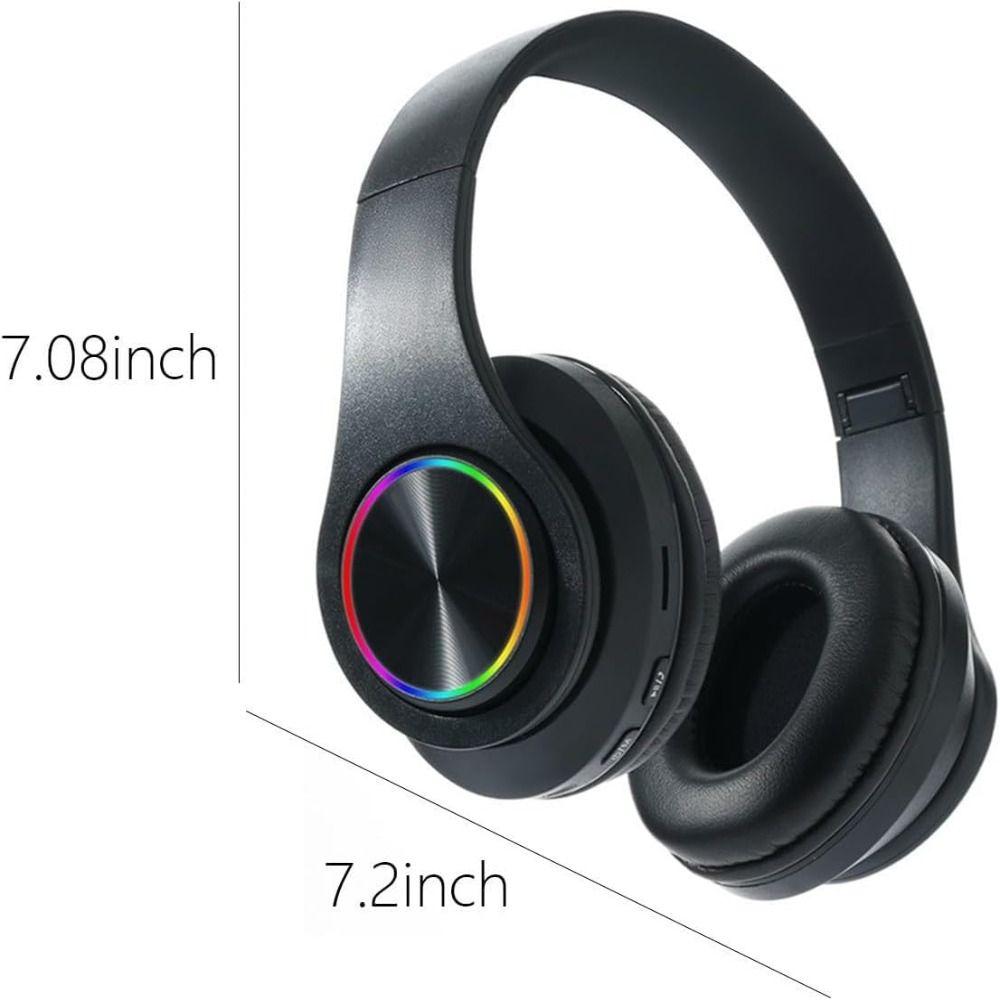 New Colorful Light Bluetooth Headset With Mic Stereo Wireless Call Headset LED Noise Cancelling Headphones Home