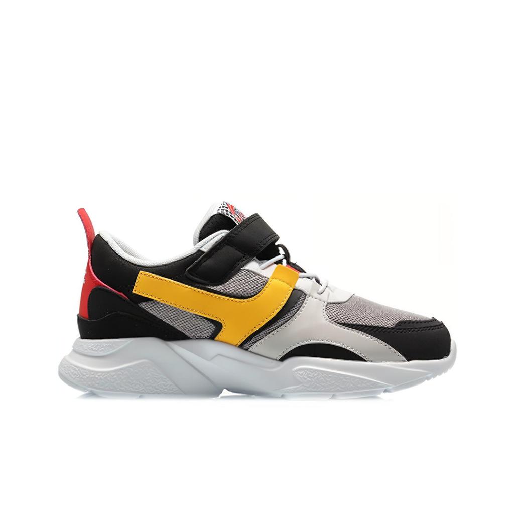 Li Ning Comfortable Trendy Wear Resistant Casual Shoes Kids Casual Shoes Black Yellow Red YKCQ202-7