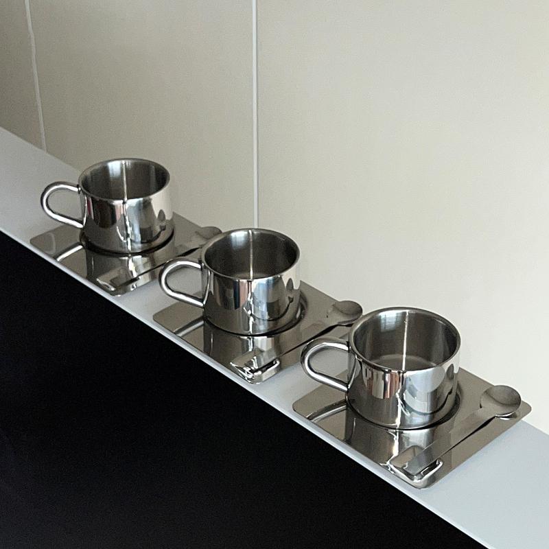 175ml Bürotassen Teetassen-Set Nordisches Design aus Metall Kaffeetassen Minimalistisches Kaffeeset