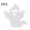 Cute Halloween Room Decor Ghost Wooden Table Sign, Spooky White Standing Modern Farmhouse Accents Block Sign for Holiday Tiered Tray Centerpiece,