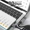 USB5 USB C to USB C Cable 80Gbps 16K@30Hz 240W Fast Charging USB C Data Cord Video Cable for Smartphone Laptops