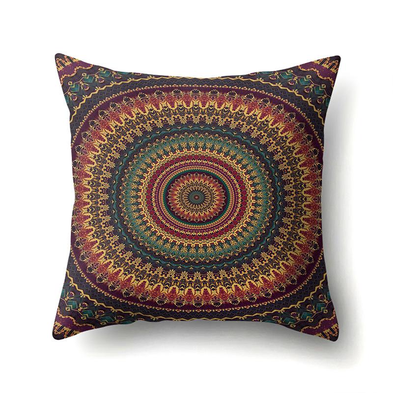 American Retro Ethnic Bohemian Polyester Pillow Case Car Decoration Home Printed Waist Rest Pillow Case