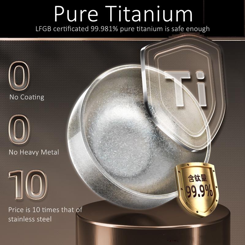 LFGB Certificated 99.981% Pure Titanium Bowl Luxury Aerospace Material Dinnerware Fall Resistant Ultra Weightless Baby Tableware