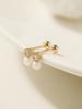 Minimalpiercing 14K Point Cubic Freshwater Pearl Piercing Earrings