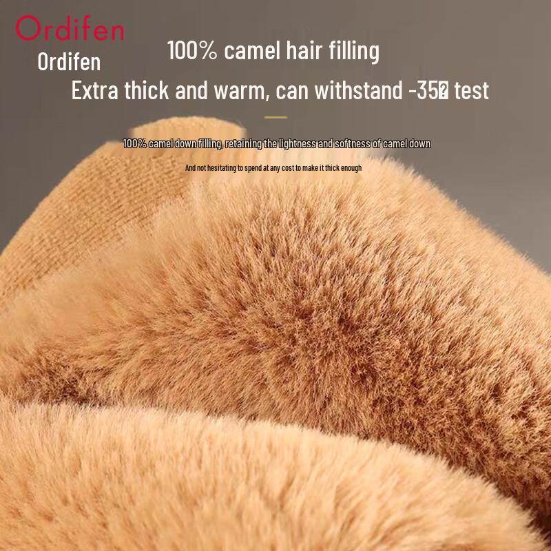 Oudifen Women's High-Waist Thickened Camel Wool Thermal Leggings