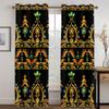 Bohemian Style Golden Pattern Color Texture Curtains 2 Panels Ethiopian Style Home Living Room Bedroom Balcony Kitchen Decor