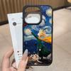 Oil Painting The Little Prince Black Silicone Hard Plastic Phone Case For Iphone 17 Air 16 15 14 13 12 11 Pro Max PC+TPU Cover