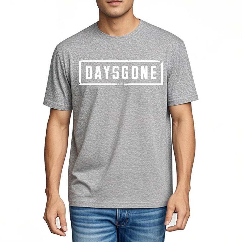 Summer Top Quick-dry Round Neck Tee Daysgone Printed On Black Shirt O-Neck Quick Dry T Shirt New Arrived Basic T Shirt O-Neck