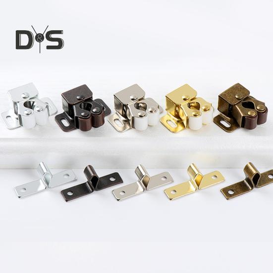 1 Set Cabinet Door Lock Built-in Spring Rustproof Electroplated Adjustable Easy Installation Multipurpose Iron Cabinet Latch Cupboard Door Lock