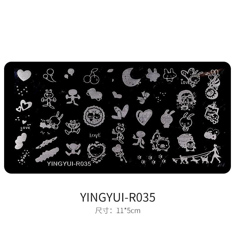 Lace Butterfly Flower Bamboo Pattern Nail Printing Mold Silicone Transfer Seal Steel Plate Nail Salon Special Tool