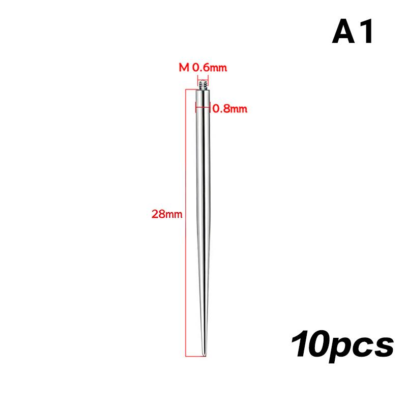 Piercing Insertion Pin Taper Guide Rod Tool 10Pcs Stainless Steel for Safe Nose Lip Navel Body Piercing Stretching