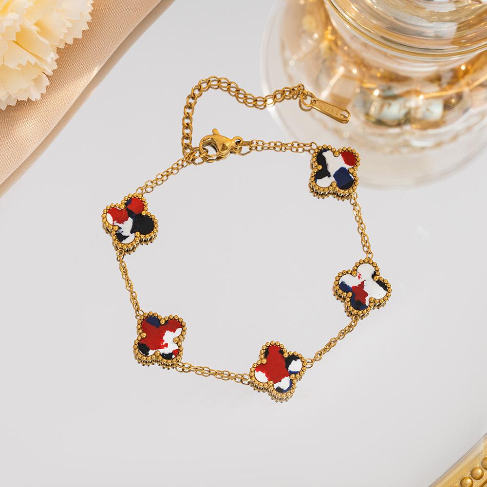 

Красочный браслет из травы с листьями, легкая роскошь, высокий класс, браслет конфетных цветов, ювелирные аксессуары, нишевые аксессуары ручной работы 23cm огнеупорный кирпич