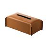 PU Leather Tissue Box Rectangular Paper Towel Container Elegant Tissues Storage Case Refillable Napkin Dispenser