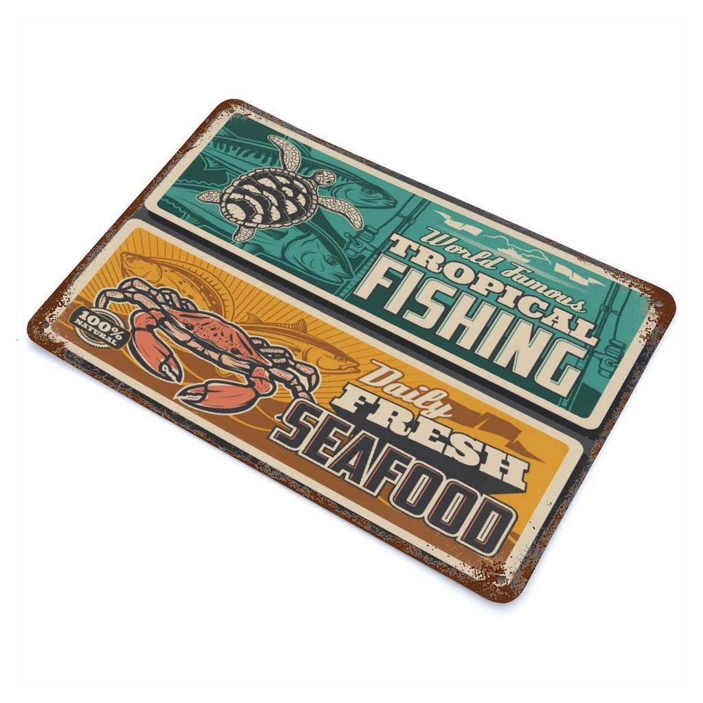 1-Pack Antique Style Metal Plaque, 20×30cm and 30×40cm, Shabby Rust Decor for Office, Kitchen, Living Room or Garage