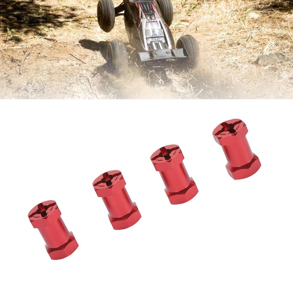 4PCS 12mm Hex Hub Adapters with Nuts Aluminum Alloy Wheel Hub Extension Adapter for 1Celsius10 RC Car 20mm Length