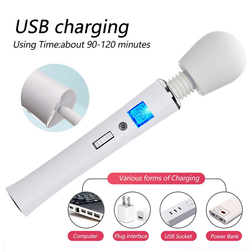 Silicone LCD Big Vibrator AV Magic Wand for Women Clitoris Stimulator Sex Toy for Couples Female Vagina Vibrating Masturbator